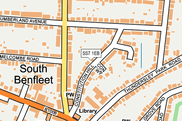 SS7 1EB map - OS OpenMap – Local (Ordnance Survey)