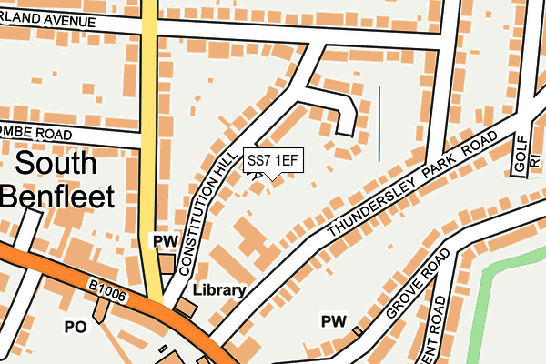 SS7 1EF map - OS OpenMap – Local (Ordnance Survey)