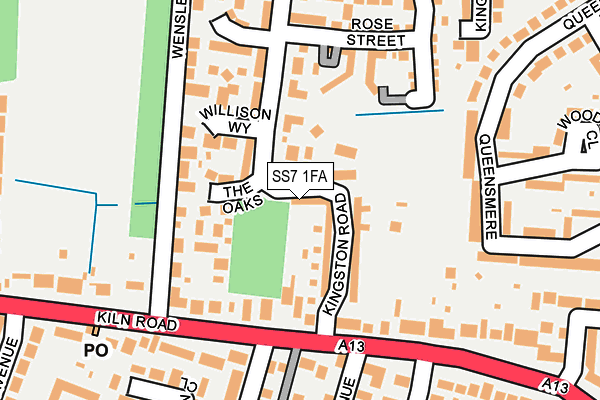 SS7 1FA map - OS OpenMap – Local (Ordnance Survey)