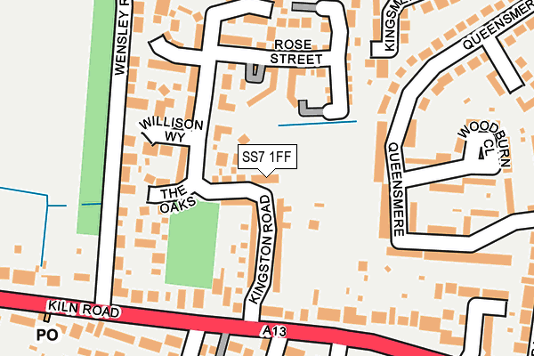 SS7 1FF map - OS OpenMap – Local (Ordnance Survey)