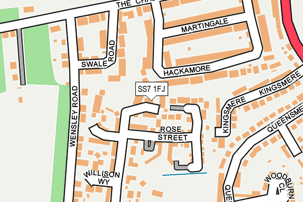 SS7 1FJ map - OS OpenMap – Local (Ordnance Survey)