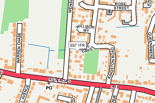 SS7 1FR map - OS OpenMap – Local (Ordnance Survey)