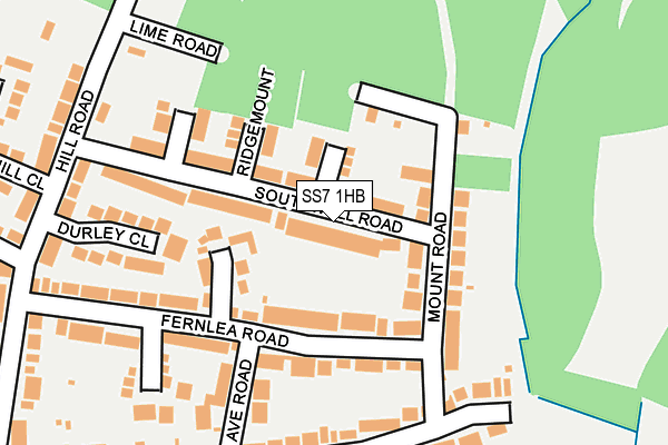 SS7 1HB map - OS OpenMap – Local (Ordnance Survey)