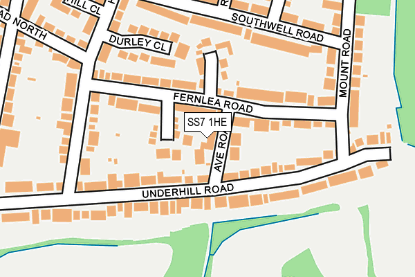 SS7 1HE map - OS OpenMap – Local (Ordnance Survey)