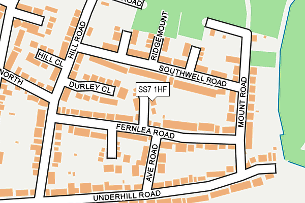 SS7 1HF map - OS OpenMap – Local (Ordnance Survey)