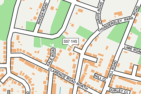 SS7 1HS map - OS OpenMap – Local (Ordnance Survey)