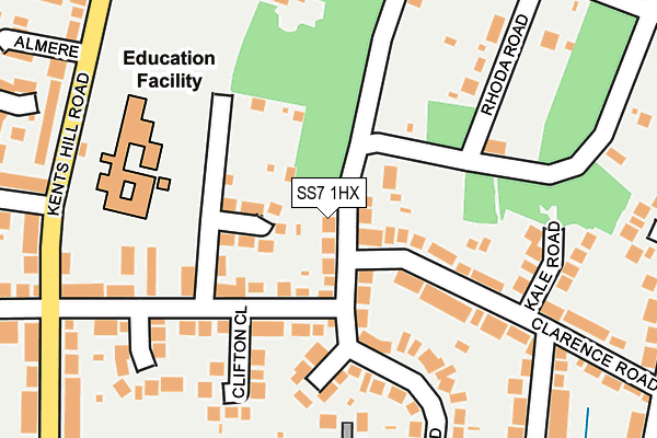 SS7 1HX map - OS OpenMap – Local (Ordnance Survey)