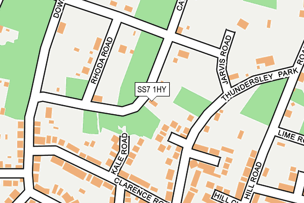 SS7 1HY map - OS OpenMap – Local (Ordnance Survey)