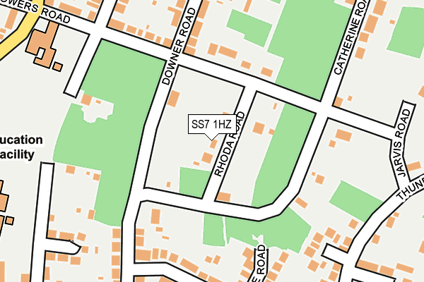 SS7 1HZ map - OS OpenMap – Local (Ordnance Survey)