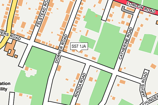 SS7 1JA map - OS OpenMap – Local (Ordnance Survey)