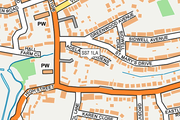 SS7 1LA map - OS OpenMap – Local (Ordnance Survey)