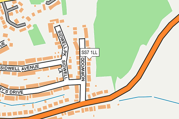 SS7 1LL map - OS OpenMap – Local (Ordnance Survey)