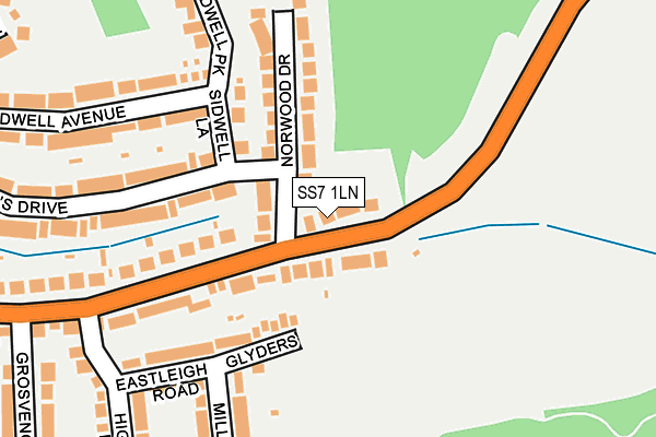SS7 1LN map - OS OpenMap – Local (Ordnance Survey)