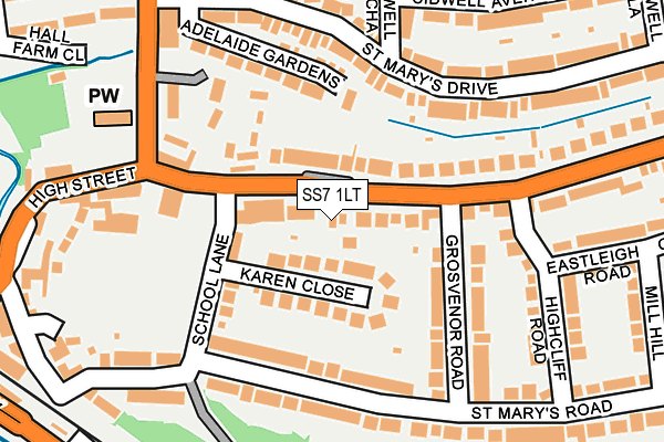 SS7 1LT map - OS OpenMap – Local (Ordnance Survey)