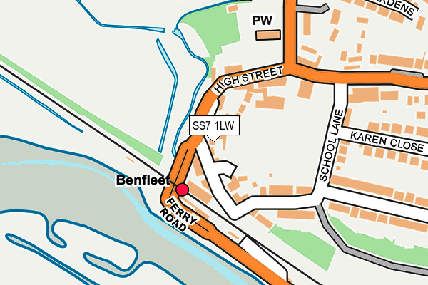 SS7 1LW map - OS OpenMap – Local (Ordnance Survey)