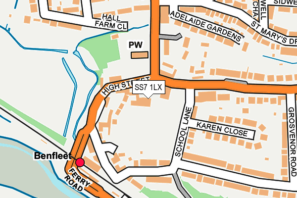 SS7 1LX map - OS OpenMap – Local (Ordnance Survey)