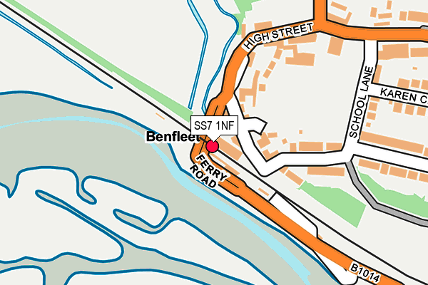 SS7 1NF map - OS OpenMap – Local (Ordnance Survey)