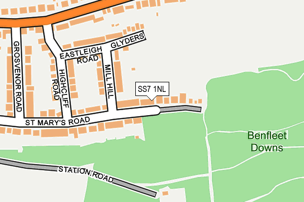 SS7 1NL map - OS OpenMap – Local (Ordnance Survey)