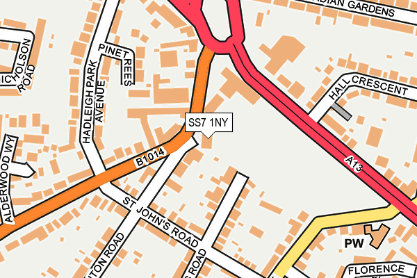 SS7 1NY map - OS OpenMap – Local (Ordnance Survey)