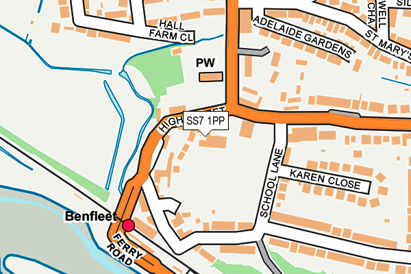 SS7 1PP map - OS OpenMap – Local (Ordnance Survey)