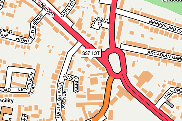 SS7 1QT map - OS OpenMap – Local (Ordnance Survey)