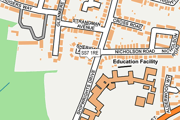 SS7 1RE map - OS OpenMap – Local (Ordnance Survey)