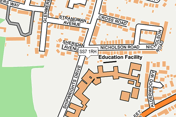 SS7 1RH map - OS OpenMap – Local (Ordnance Survey)