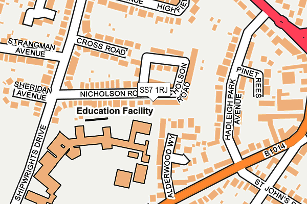 SS7 1RJ map - OS OpenMap – Local (Ordnance Survey)