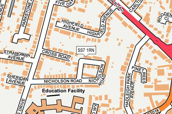 SS7 1RN map - OS OpenMap – Local (Ordnance Survey)