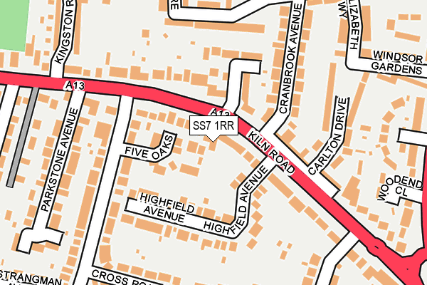 SS7 1RR map - OS OpenMap – Local (Ordnance Survey)