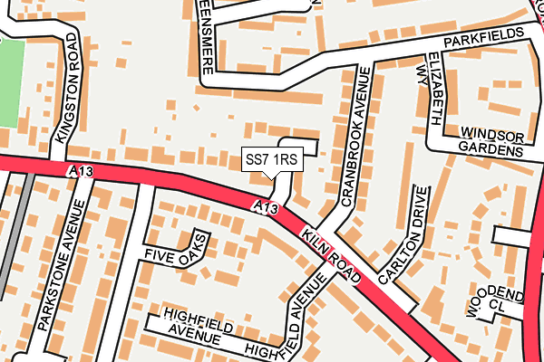 SS7 1RS map - OS OpenMap – Local (Ordnance Survey)