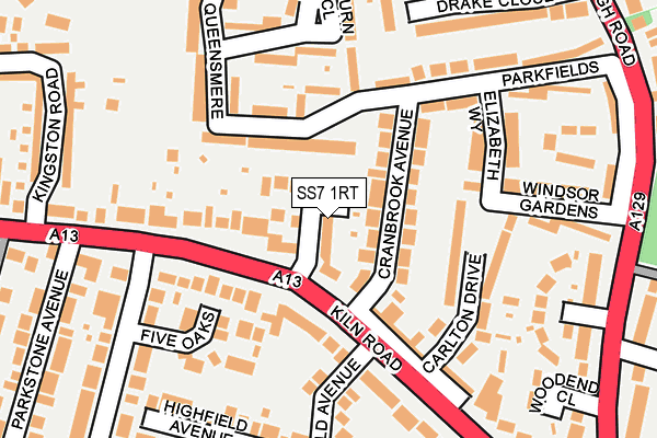 SS7 1RT map - OS OpenMap – Local (Ordnance Survey)
