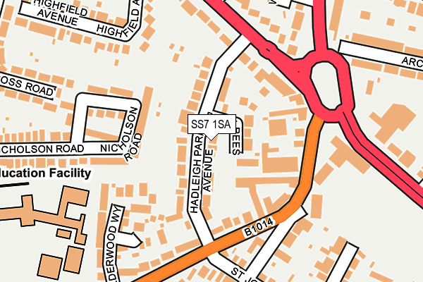SS7 1SA map - OS OpenMap – Local (Ordnance Survey)