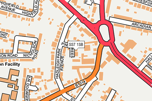 SS7 1SB map - OS OpenMap – Local (Ordnance Survey)