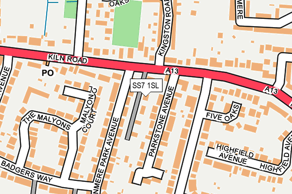 SS7 1SL map - OS OpenMap – Local (Ordnance Survey)