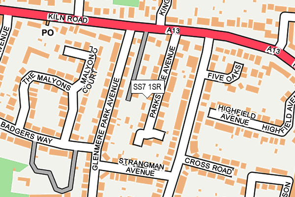 SS7 1SR map - OS OpenMap – Local (Ordnance Survey)