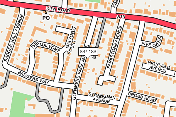 SS7 1SS map - OS OpenMap – Local (Ordnance Survey)