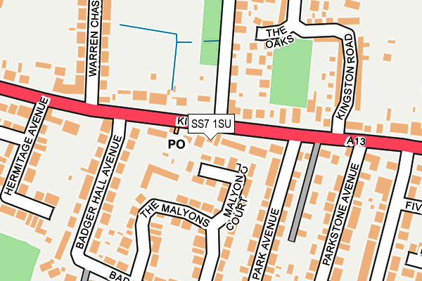 SS7 1SU map - OS OpenMap – Local (Ordnance Survey)