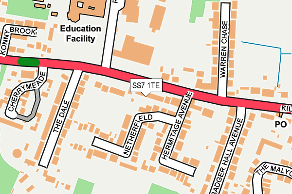 SS7 1TE map - OS OpenMap – Local (Ordnance Survey)