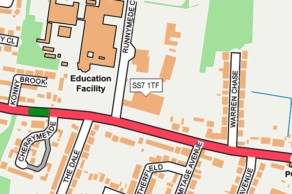 SS7 1TF map - OS OpenMap – Local (Ordnance Survey)