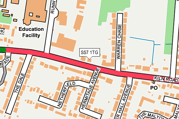 SS7 1TG map - OS OpenMap – Local (Ordnance Survey)