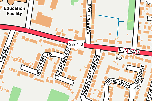 SS7 1TJ map - OS OpenMap – Local (Ordnance Survey)