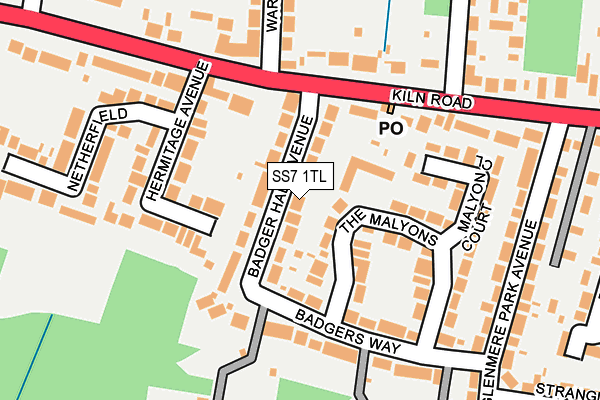 SS7 1TL map - OS OpenMap – Local (Ordnance Survey)