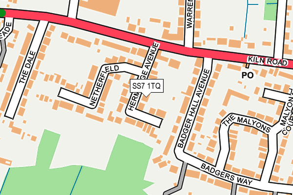 SS7 1TQ map - OS OpenMap – Local (Ordnance Survey)