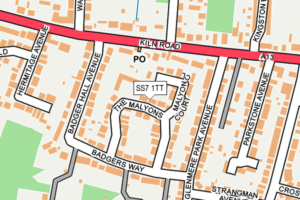 SS7 1TT map - OS OpenMap – Local (Ordnance Survey)
