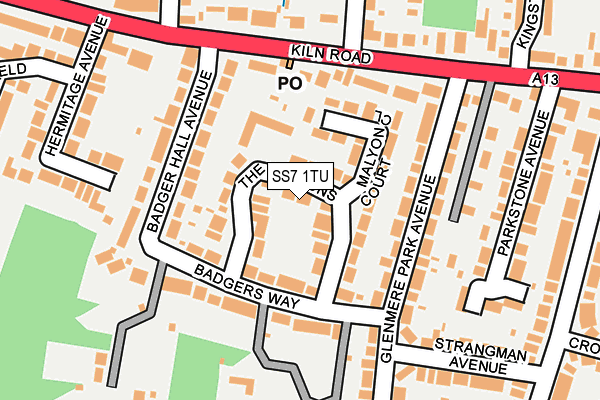 SS7 1TU map - OS OpenMap – Local (Ordnance Survey)