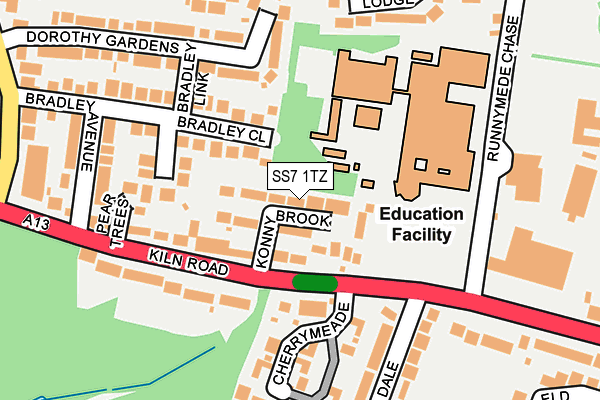 SS7 1TZ map - OS OpenMap – Local (Ordnance Survey)