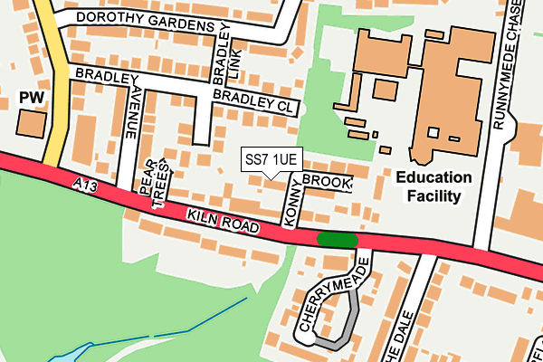 SS7 1UE map - OS OpenMap – Local (Ordnance Survey)