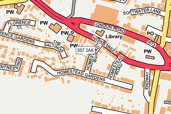 SS7 2AA map - OS OpenMap – Local (Ordnance Survey)