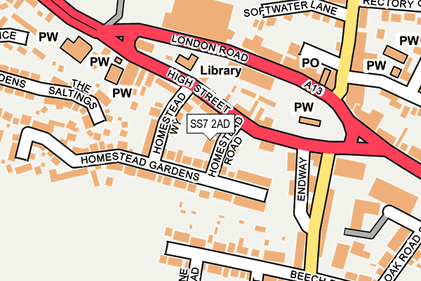 SS7 2AD map - OS OpenMap – Local (Ordnance Survey)
